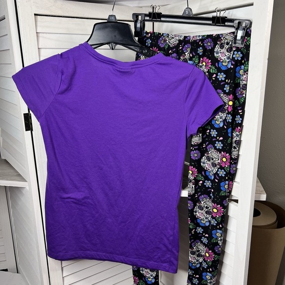Bobbie Brooks Sugar Skull Day of the Dead Women's T-shirt & Leggings‎ Size Small - Picture 3 of 5